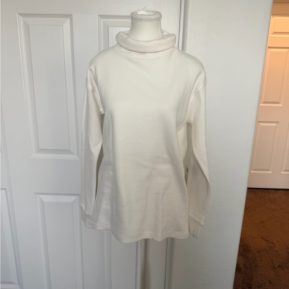 NWT Lands End Waffle Turtle Neck - S